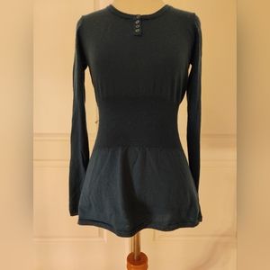 Beautiful Deep Turquoise Merino Wool Sweater, EUC, XS-S